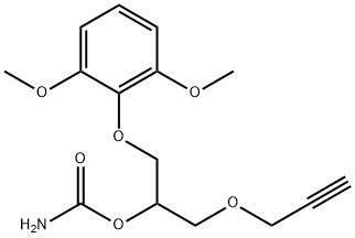 1-(2,6-Dimethoxyphenoxy)-3-(2-propynyloxy)-2-propanol carbamate Struktur