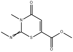 3,4-Dihydro-3-methyl-2-(methylimino)-4-oxo-2H-1,3-thiazine-6-carboxylic acid methyl ester Struktur