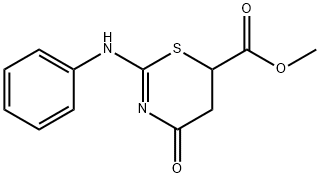 Tetrahydro-4-oxo-2-(phenylimino)-2H-1,3-thiazine-6-carboxylic acid methyl ester Struktur