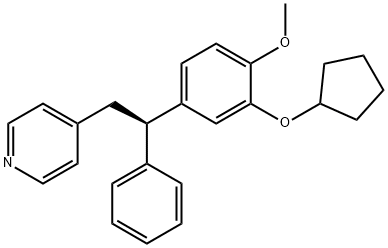 4-(2-(3-(Cyclopentyloxy)-4-methoxyphenyl)-2-phenylethyl)pyridine Struktur