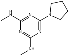 N,N'-Dimethyl-6-(pyrrolidin-1-yl)-1,3,5-triazine-2,4-diamine Struktur