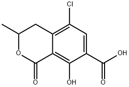 5-CHLORO-3,4-DIHYDRO-8-HYDROXY-3-METHYL-1H-2-BENZOPYRAN-1-ONE-7-CARBOXYLIC ACID Struktur