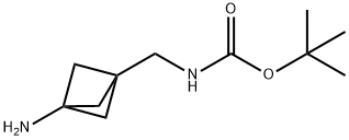 tert-butyl N-({3-aminobicyclo[1.1.1]pentan-1-yl}methyl)carbamate Struktur