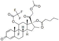 9-Fluoro-11,17,21-trihydroxy-16-methylpregna-1,4-diene-3,20-dione 21-acetate 11-trifluoroacetate 17-valerate Struktur