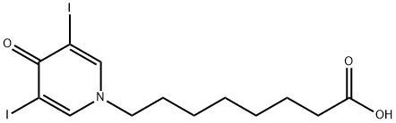 1,4-Dihydro-3,5-diiodo-4-oxo-1-pyridineoctanoic acid Struktur