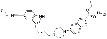 ethyl 5-(4-(4-(5-cyano-1H-indol-3-yl)butyl)piperazin-1-yl)benzofuran-2-carboxylate (dihydrochloride)