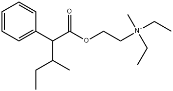 Ammonium, diethyl(2-hydroxyethyl)methyl-, 3-methyl-2-phenylvalerate (ester) (8CI) Struktur