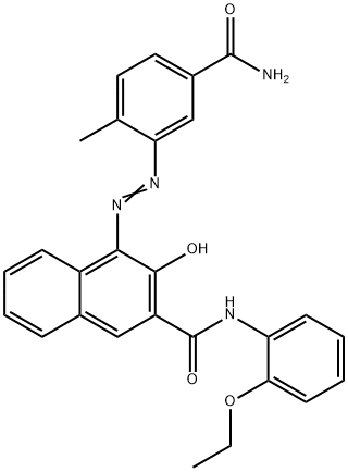 4-[(5-Carbamoyl-o-tolyl)azo]-3-hydroxy-2-naphtho-o-phenetidide Struktur