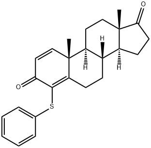 4-phenylthio-1,4-androstadiene-3,17-dione Struktur