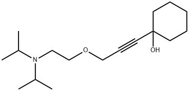 3-[2-(dipropan-2-ylamino)ethoxy]-1-prop-1-ynyl-cyclohexan-1-ol Struktur