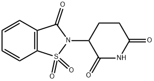 3-[(2,3-Dihydro-3-oxo-1,2-benzisothiazole 1,1-dioxide)-2-yl]-2,6-piperidinedione Struktur