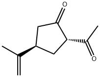 Cyclopentanone, 2-acetyl-4-(1-methylethenyl)-, (2S-trans)- (9CI) Struktur