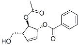 3-Cyclopentene-1,2-diol, 5-(hydroxymethyl)-, 1-acetate 2-benzoate, 1R-(1.alpha.,2.beta.,5.beta.)- Struktur