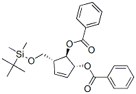 3-Cyclopentene-1,2-diol, 5-(1,1-dimethylethyl)dimethylsilyloxymethyl-, dibenzoate, 1R-(1.alpha.,2.beta.,5.beta.)- Struktur