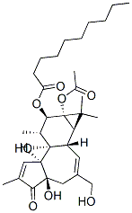 (1aR)-1,1,6,8α-Tetramethyl-3-(hydroxymethyl)-5-oxo-1,1aα,1bβ,4,4a,7aα,7b,8,9,9a-decahydro-5H-cyclopropa[3,4]benzo[1,2-e]azulene-4aβ,7bα,9β,9aα-tetrol 9-acetate 9a-decanoate Struktur