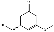 3-Cyclohexen-1-one, 5-(hydroxymethyl)-3-methoxy-, (R)- (9CI) Struktur