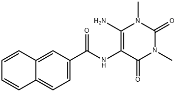 2-Naphthalenecarboxamide,  N-(6-amino-1,2,3,4-tetrahydro-1,3-dimethyl-2,4-dioxo-5-pyrimidinyl)- Struktur