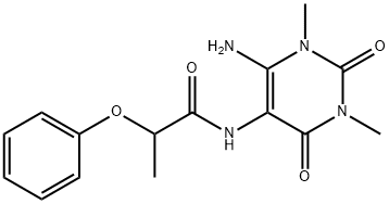 Propanamide,  N-(6-amino-1,2,3,4-tetrahydro-1,3-dimethyl-2,4-dioxo-5-pyrimidinyl)-2-phenoxy- Struktur