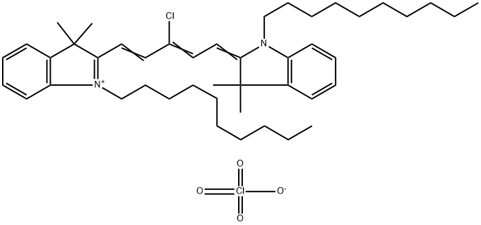 2-[(1E,3Z)-3-CHLORO-5-(1-DECYL-3,3-DIMETHYL-1,3-DIHYDRO-2H-INDOL-2-YLIDENE)-1,3-PENTADIENYL]-1-DECYL-3,3-DIMETHYL-3H-INDOLIUM PERCHLORATE Struktur