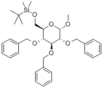 Methyl-6-O-(tert.-butyldimethylsilyl)-2,3,4-tri-O-benzyl-α-D-glucopyranoside Struktur