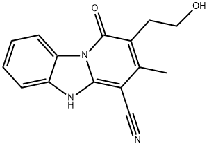 2-(2-HYDROXYETHYL)-3-METHYL-1-OXO-1,5-DIHYDROPYRIDO[1,2-A]BENZIMIDAZOLE-4-CARBONITRILE Struktur