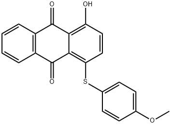 1-hydroxy-4-[(4-methoxyphenyl)thio]anthraquinone Struktur