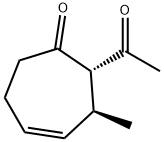 4-Cyclohepten-1-one, 2-acetyl-3-methyl-, trans- (9CI) Struktur