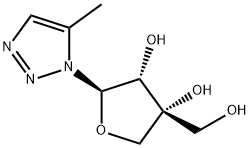 3,4-Furandiol, tetrahydro-4-(hydroxymethyl)-2-(5-methyl-1H-1,2,3-triazol-1-yl)-, (2R,3R,4R)- (9CI) Struktur