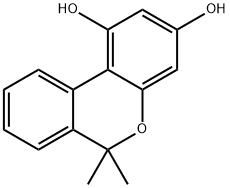 6,6-Dimethyl-6H-dibenzo[b,d]pyran-1,3-diol Struktur