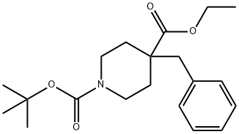 ETHYL N-BOC-4-BENZYLPIPERIDINE-4-CARBOXYLATE Struktur