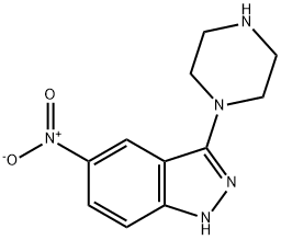 5-Nitro-3-(piperazin-1-yl)-1H-indazole Struktur