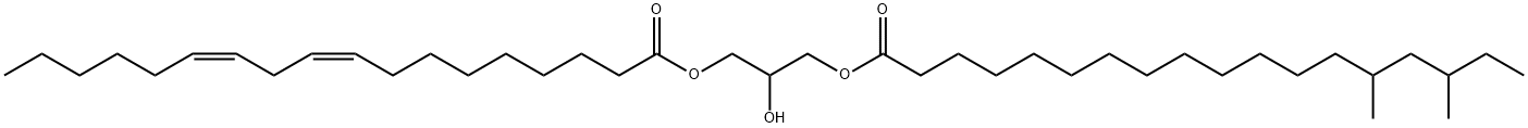 (Z,Z)-9,12-Octadecadienoic acid, 3-[(14,16- dimethyl-1-oxooctadecyl)oxy]-2-hydroxy-propyl ester Struktur