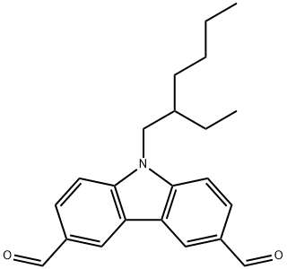 9-(2-Ethylhexyl)carbazole-3,6-dicarboxaldehyde Struktur