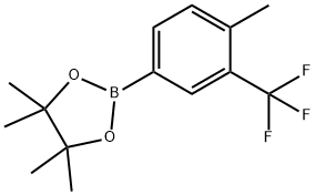 1,3,2-Dioxaborolane, 4,4,5,5-tetramethyl-2-[4-methyl-3-(trifluoromethyl)phenyl]- Struktur