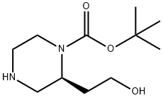 (S)-tert-butyl 2-(2-hydroxyethyl)piperazine-1-carboxylate Struktur