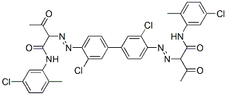 4,4'-Bis[[1-(2-methyl-5-chlorophenylamino)-1,3-dioxobutan-2-yl]azo]-3,3'-dichloro-1,1'-biphenyl Struktur