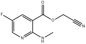 3-Pyridinecarboxylicacid,5-fluoro-2-(methylamino)-,cyanomethylester(9CI) Struktur