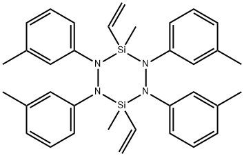 3,6-Dimethyl-1,2,4,5-tetrakis(3-methylphenyl)-3,6-divinyl-1,2,4,5-tetraaza-3,6-disilacyclohexane Struktur