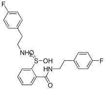 2-(4-fluorophenyl)ethanamine, 2-[2-(4-fluorophenyl)ethylcarbamoyl]benz enesulfinic acid Struktur