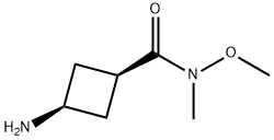 Cyclobutanecarboxamide, 3-amino-N-methoxy-N-methyl-, cis- (9CI) Struktur