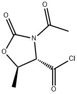 4-Oxazolidinecarbonyl chloride, 3-acetyl-5-methyl-2-oxo-, (4S-trans)- (9CI) Struktur