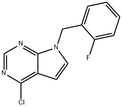 7-(2-FLUOROBENZYL)-4-CHLORO-7H-PYRROLO[2,3-D]PYRIMIDINE Struktur