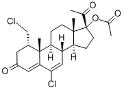 (1alpha)-17-(Acetyloxy)-6-chloro-1-(chloromethyl)pregna-4,6-diene-3,20-dione Structure