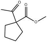 Cyclopentanecarboxylic acid, 1-acetyl-, methyl ester (9CI) Struktur