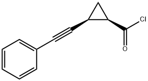 Cyclopropanecarbonyl chloride, 2-(phenylethynyl)-, cis- (9CI) Struktur