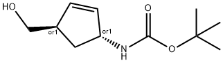 Carbamic acid, [4-(hydroxymethyl)-2-cyclopenten-1-yl]-, 1,1-dimethylethyl Struktur