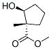 Cyclopentanecarboxylic acid, 2-hydroxy-1-methyl-, methyl ester, (1S-trans)- Struktur