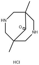 1,5-dimethyl-3,7-diazabicyclo[3.3.1]nonan-9-one dihydrochloride Struktur