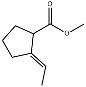 Cyclopentanecarboxylic acid, 2-ethylidene-, methyl ester, (E)- (9CI) Struktur