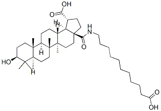 29,30-Dinorlupan-20-oic acid, 28-[(10-carboxydecyl)amino]-3-hydroxy-28 -oxo-, (3beta.)- Struktur